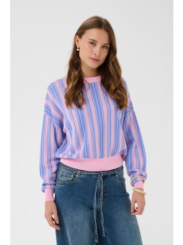 CULTURE Strickpullover CUdeny Loose fit in Begonia Pink/Nautical Blue