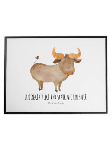 Mr. & Mrs. Panda Tischunterlage Sternzeichen Stier mit Spruch in Weiß