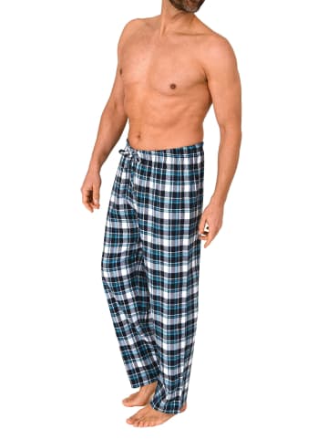 NORMANN Flanell Schlafanzug Pyjama Hose Karo - 76582 in türkis