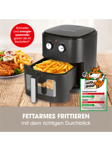 Gourmetmaxx GOURMETmaxx Heißluft-Fritteuse mit Sichtfenster - Füllmenge 6,2l - schwarz