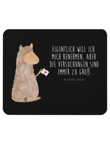 Mr. & Mrs. Panda Mousepad Alpaka Fahne mit Spruch in Schwarz