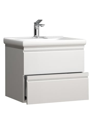 VCM  2-tlg. Waschplatz Waschtisch Drehtüren Silora L in Weiß