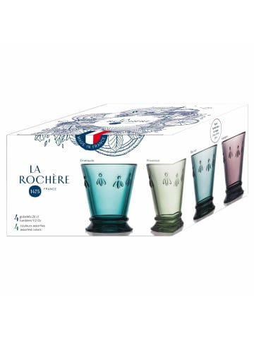 La Rochere 4er Set Wassergläser Biene Abeille in 260 ml in bunt