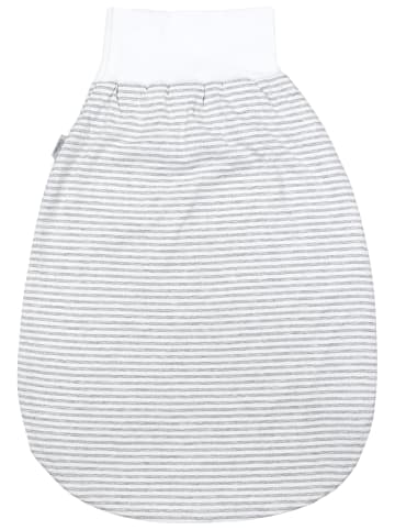 TupTam Baby Strampelsack mit breitem Bund Unwattiert in grau/weiß