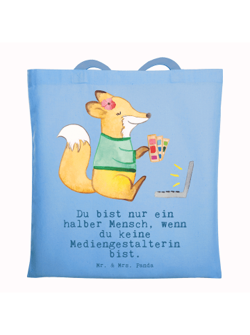 Mr. & Mrs. Panda Dokumententasche Mediengestalterin Herz mit Spruch in Sky Blue