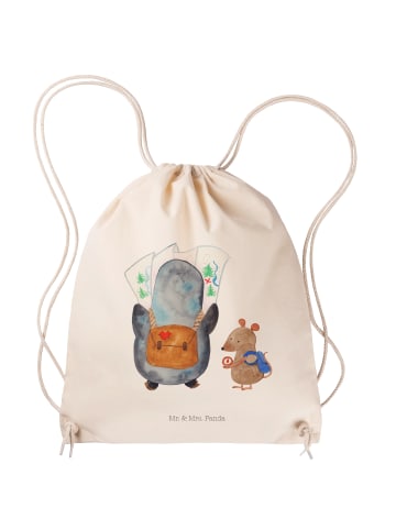 Mr. & Mrs. Panda Turnbeutel Pinguin & Maus Wanderer ohne Spruch in Creme