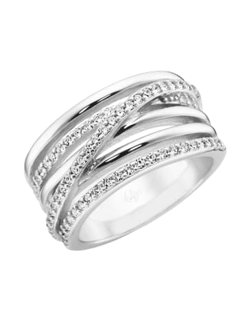 Giorgio Martello Milano Ring Mit 6 Reihen Und Zirkonia in Weiss