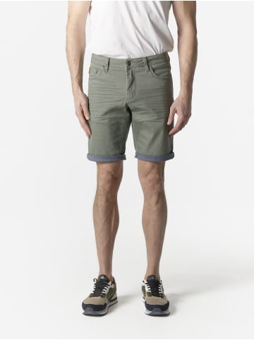 KOROSHI Beschichtete baumwolle kurze herrenjeans in khaki