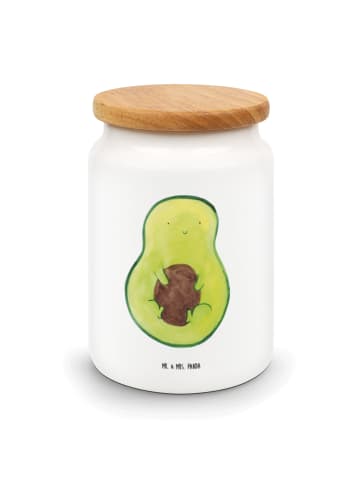 Mr. & Mrs. Panda Vorratsbehälter Avocado Kern ohne Spruch in Weiß
