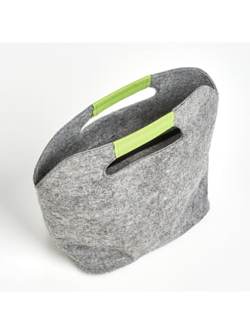 Thermofilztasche mit grünem Griff in Grün, 16 x 28 x 24 cm