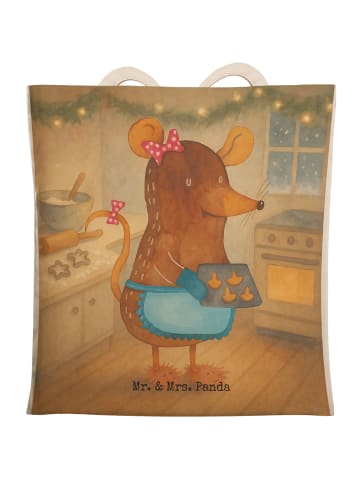 Mr. & Mrs. Panda Umhängetasche Maus Kekse Design ohne Spruch in Weiß