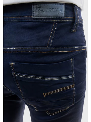 Jaylvis Feine Jeans Twill Denim Design-Falten und Kontrastnähte in Dunkelblau