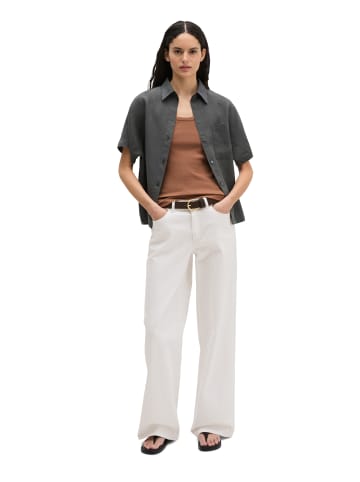 Marc O'Polo Kurzarm-Leinenbluse regular in Oxide Grey