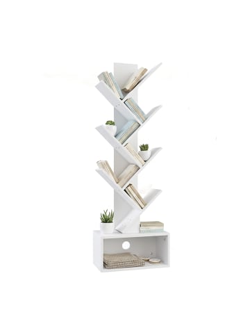 relaxdays Bücherregal in Weiß - (B)38 x (H)113 x (T)20 cm