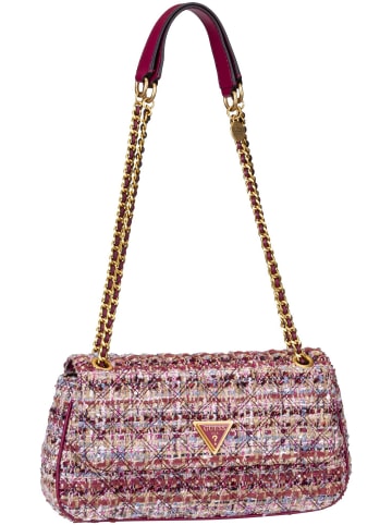 Guess Schultertasche Giully Conv Crossbody Flap Tweed in Purple Multi