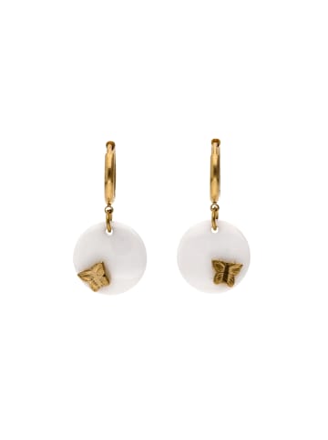IZIA Women Pair Of Earrings in Gold White