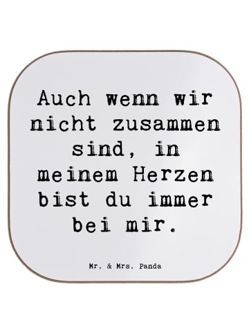 Mr. & Mrs. Panda Untersetzer Glas Spruch Trennung von den Eltern... in Weiß