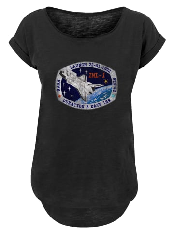 F4NT4STIC Long Cut T-Shirt NASA STS 42 Discovery Mission Badge Distressed in schwarz