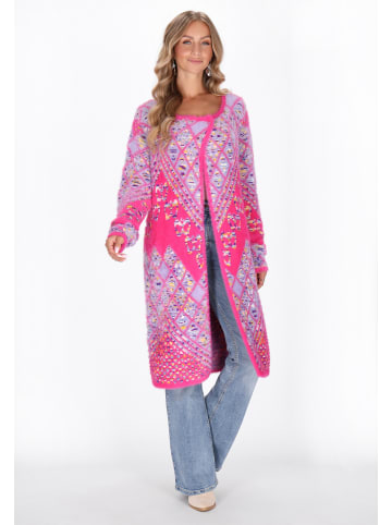 IZIA Cardigan in pink multicolor