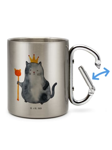 Mr. & Mrs. Panda Thermotasse Katze König ohne Spruch in Silber