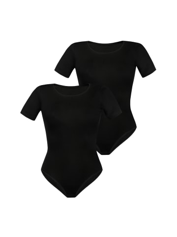 Teyli 2er Pack: Bodysuit für Frauen mit kurzen Ärmeln Shirty in schwarz
