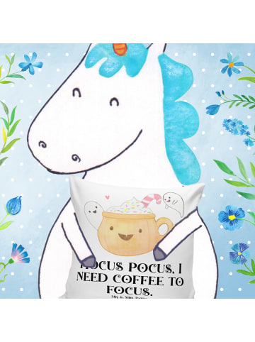 Mr. & Mrs. Panda kuschelkissen 40x40 Kaffee Gespenst mit Spruch in Weiß