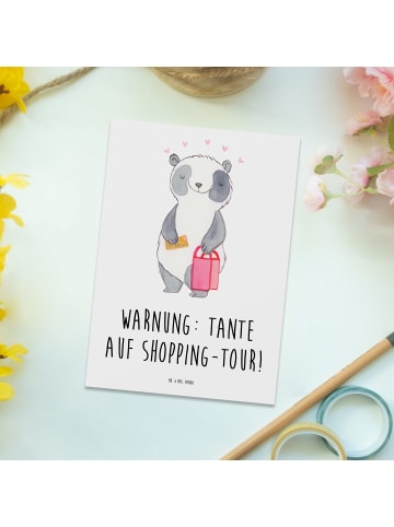 Mr. & Mrs. Panda Wanddeko Tante Shopping mit Spruch in Weiß