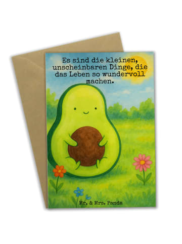 Mr. & Mrs. Panda Beileidskarte Avocado Kern Design mit Spruch in Weiß