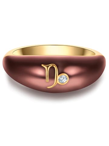 Glanzstücke München Ring Sternzeichen Steinbock aus Sterling Silber mit Zirkonia in gelbgold