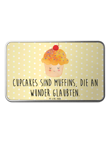 Mr. & Mrs. Panda Kaffeedose Cupcake mit Spruch in Gelb Pastell