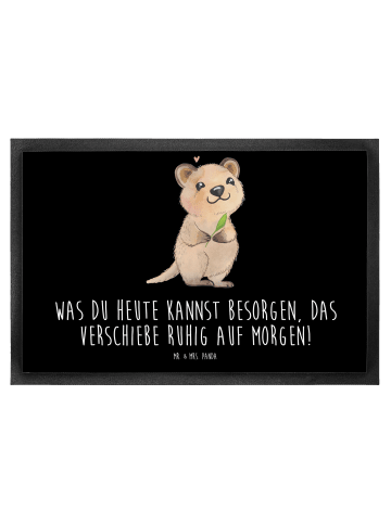 Mr. & Mrs. Panda Fußmatte Quokka Happy mit Spruch in Schwarz