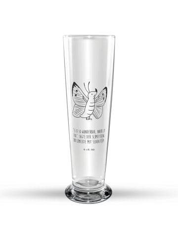 Mr. & Mrs. Panda Bierglas Schmetterling Zitronenfalter mit Spruch in Transparent