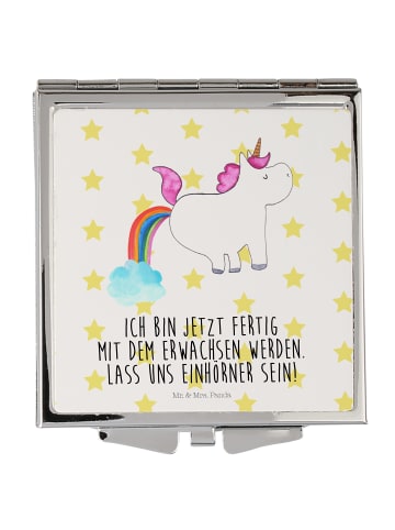 Make-up-Spiegel Einhorn Pupsen mit Spruch in Weiß