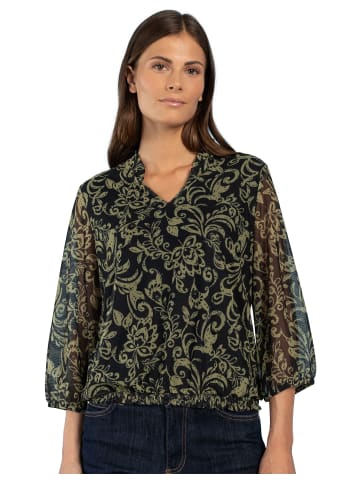 More & More Blusenshirt in twotone print soft moss green