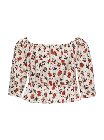 Queen Kerosin Queen Kerosin Carmen-Top Cherries & Roses in beige