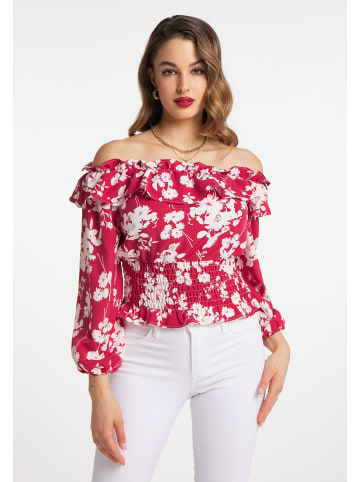 faina Bluse in Rot Weiss