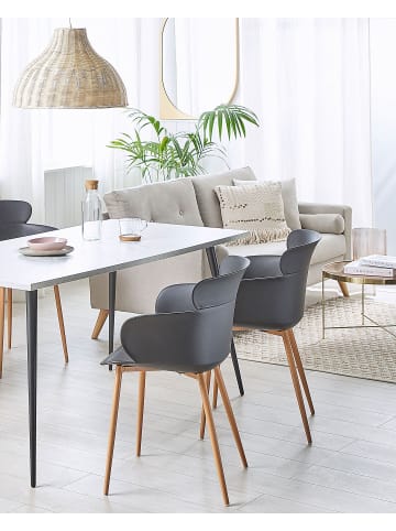 Beliani 2er-Set Esszimmerstuhl SUMKLEY in Schwarz/Braun