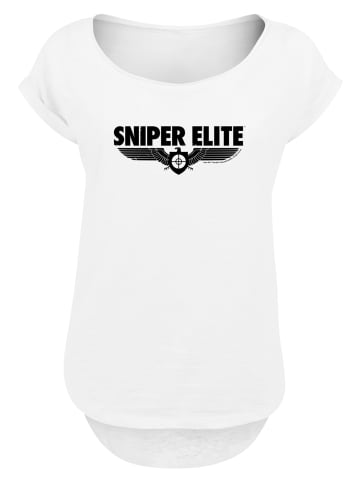 F4NT4STIC Long Cut T-Shirt Sniper Elite Black Logo in weiß