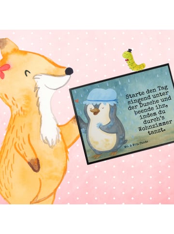 Mr. & Mrs. Panda Schreibunterlage Pinguin Duschen Design mit Spruch in Weiß