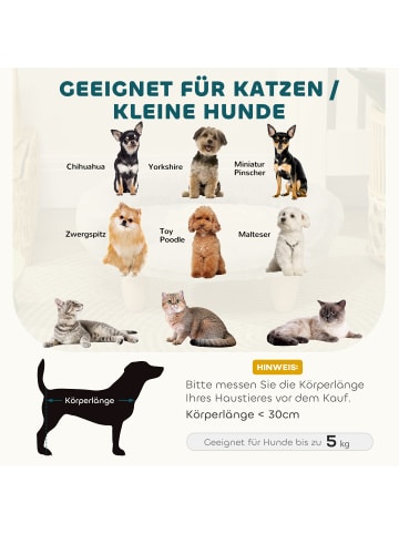 Pawhut Hundesofa Cremeweiß 47L x 47B x 20H cm