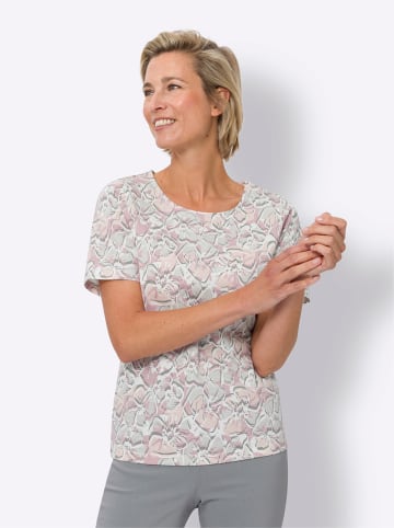 Sieh an! Kurzarmshirt in ecru-hortensie-bedruckt