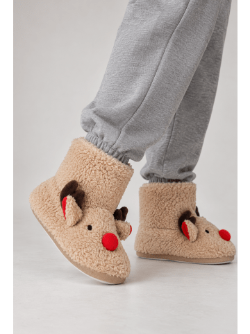 Coccodrillo Rentier-Hausschuhe in beige