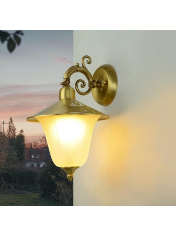 Licht-Erlebnisse Außen Wandlampe (B)20 x (H)30 cm in Messing WeißMessing Weiß