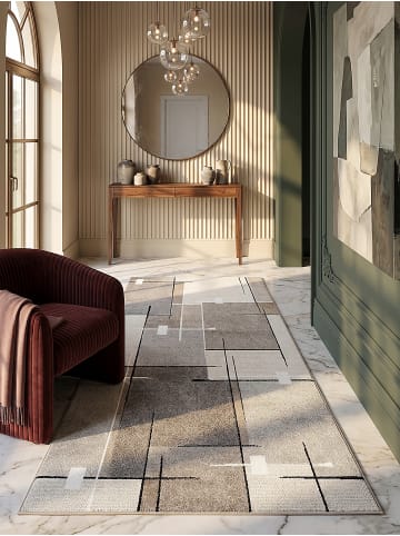 KADIMA DESIGN Teppich Niederflor Patchwork pflegeleicht Wohnzimmer Flur Esszimmer in Beige