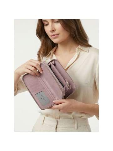 Lazarotti Bologna Leather XL Double Zip-Around Geldbörse RFID Leder 20 cm in rose