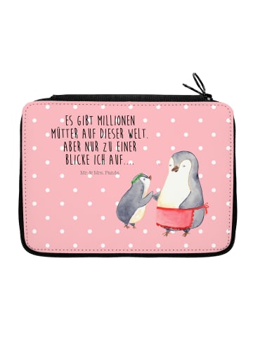 Mr. & Mrs. Panda Etui Pinguin mit Kind mit Spruch in Rot Pastell