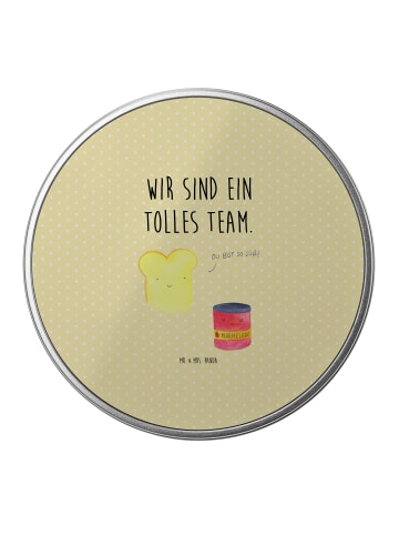 Mr. & Mrs. Panda Blechdose Toast Marmelade mit Spruch in Gelb Pastell