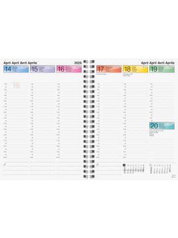 BRUNNEN Buchkalender 796 Dataline A5 1 Woche/2 Seiten Karton-Einband blau 2026