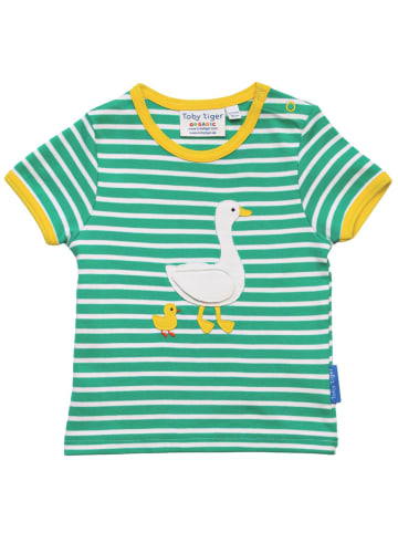 Toby Tiger T-Shirt mit Enten Applikation in grün