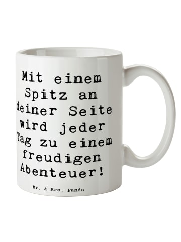 Mr. & Mrs. Panda Kaffeetasse Spruch Freudiger Spitz mit Spruch in Weiß